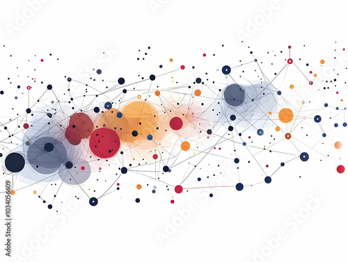 Flat Fundraising Network Constellation Concept: Smart Vector Illustration Showcasing Donor Connections and Donation Amounts in a Complex Network on White Background photo