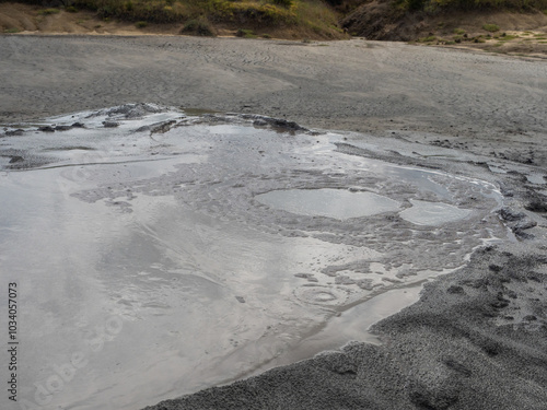 Berca Mud Volcanoes close-up detail, Romania photo