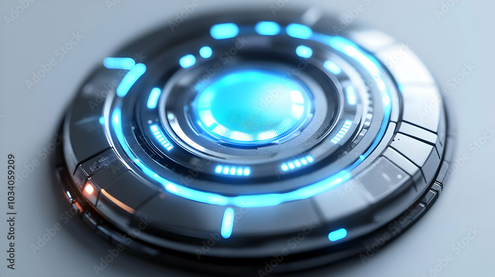 3D Holographic Campaign Button Interface Concept - Extreme Close-Up of a Futuristic Interactive Button with Glowing Blue Accents, Isolated on White Background 3D Holographic Campaign Button Interface Concept - Extreme Close-Up of a Futuristic Interactive Button with Glowing Blue Accents, Isolated on White Background