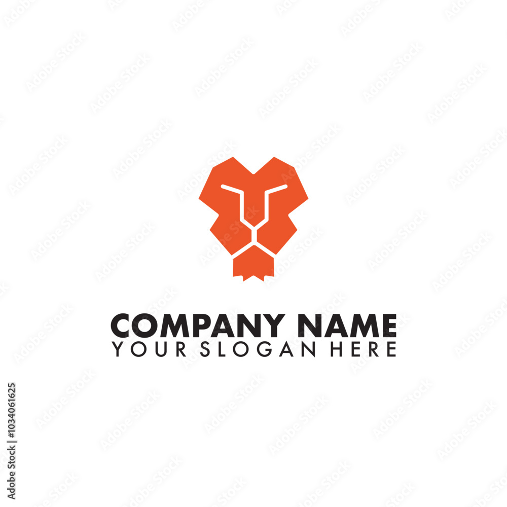 Lion face simple logo design Lion face simple logo design