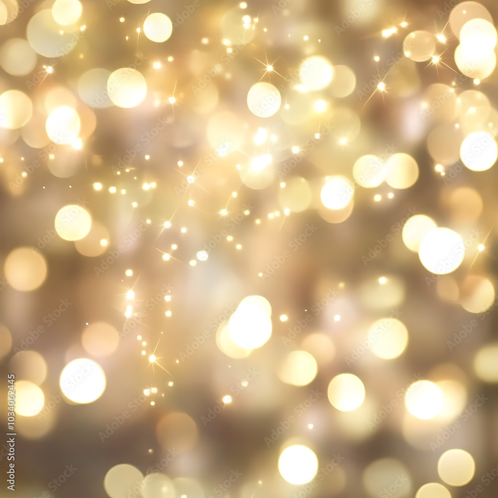 Festive abstract Christmas bokeh light background - golden bokeh lights, beige - New Year, Anniversary, Wedding, banner, header, panorama