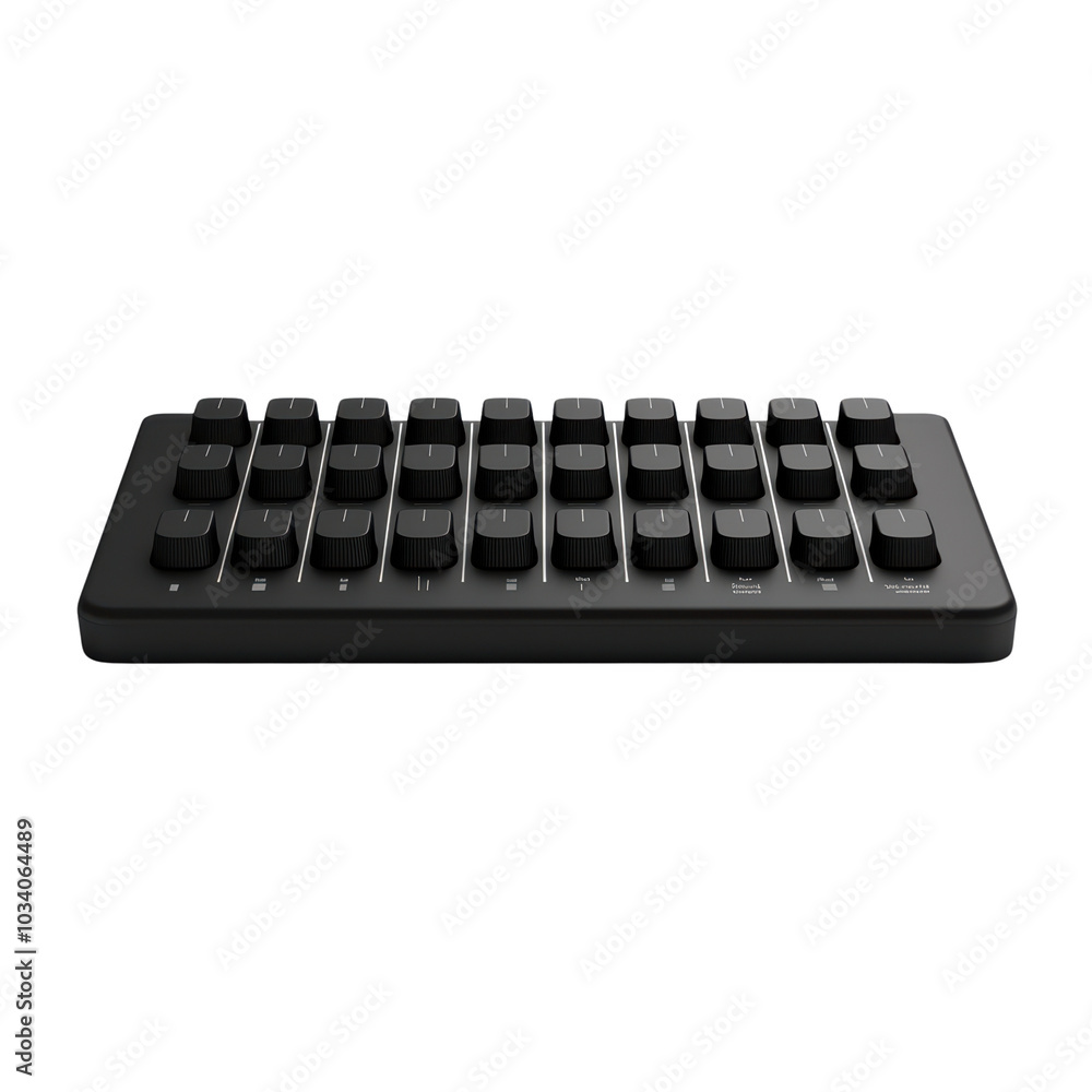 Sleek black mechanical keyboard with customizable keys Sleek black mechanical keyboard with customizable keys