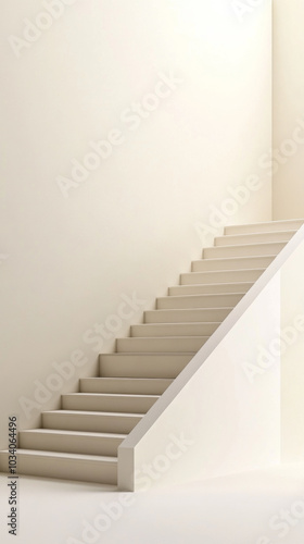 Staircase against lightly colored wall, background, minimal concept