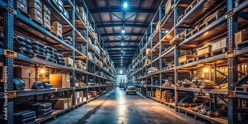 Efficient Spare Parts Distribution in Automotive Cargo Warehouse | Low Light Photography