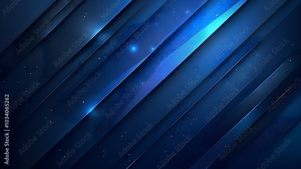 Obraz premium Futuristic Blue Geometric Abstract Background with Light Effects