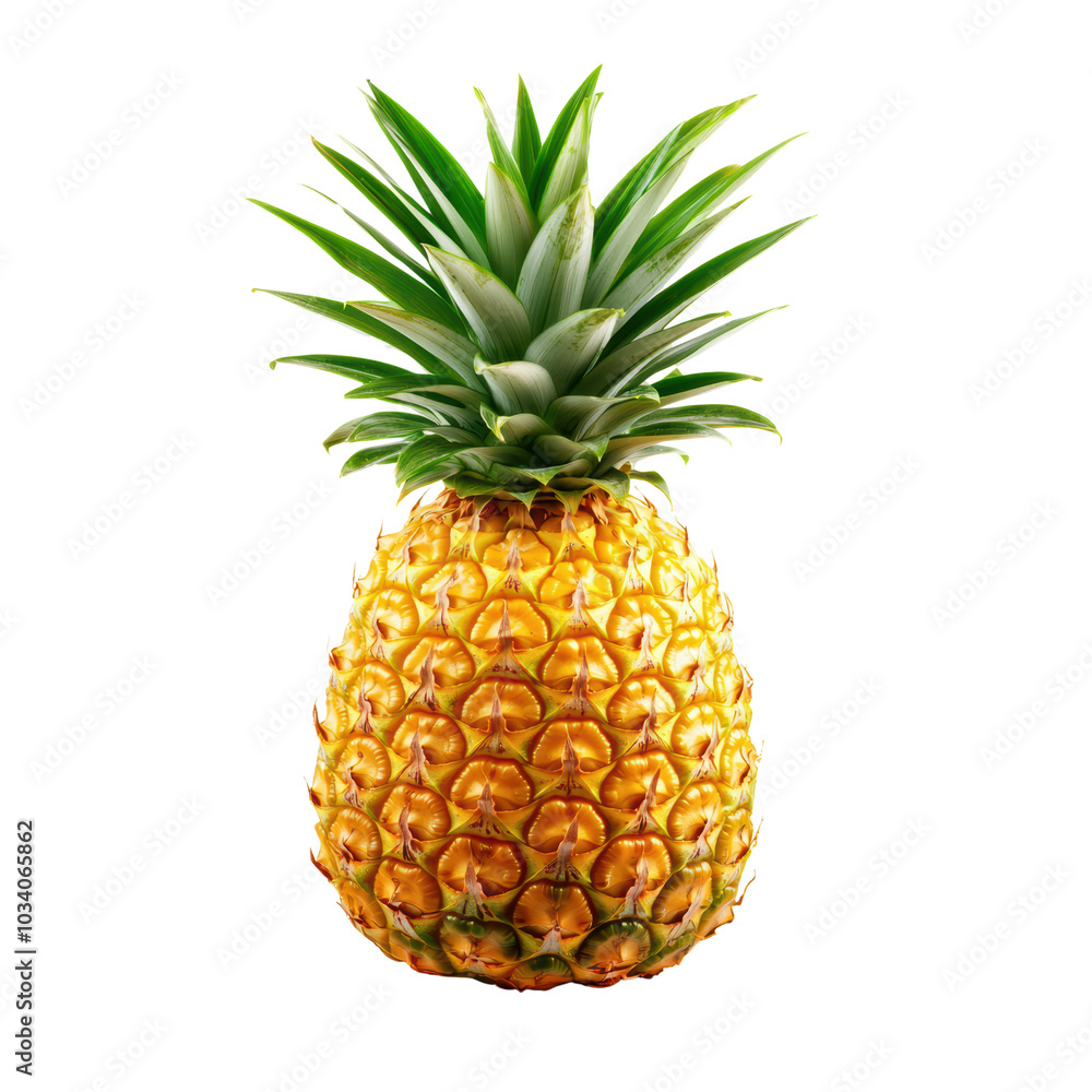 Fresh pineapple with vibrant green leaves Fresh pineapple with vibrant green leaves