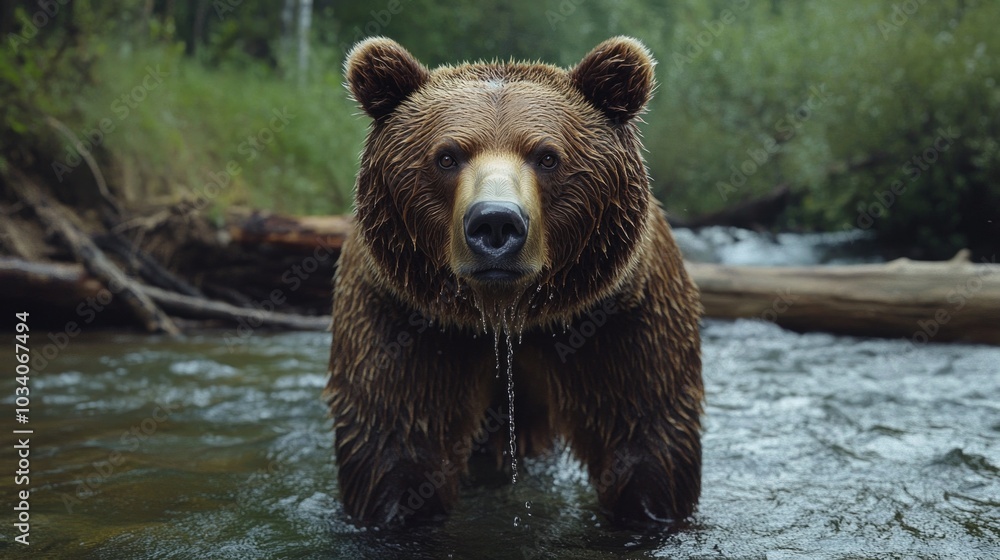 Brown bear in river Brown bear in river