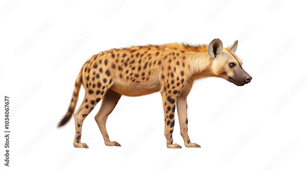 Hyena on a white isolated background. Hyena on a white isolated background.