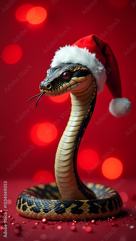 A Snake in a Santa's Hat A Snake in a Santa's Hat