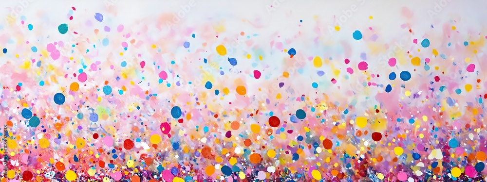 Confetti falling from the sky as the New Year is celebrated with joy Confetti falling from the sky as the New Year is celebrated with joy