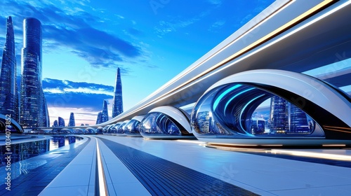 Futuristic Spaceport with Sleek Architecture