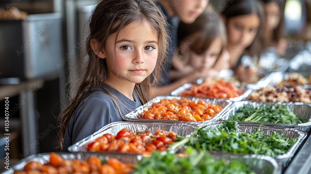 Children Enjoying a Meal Around a Large Table Children Enjoying a Meal Around a Large Table