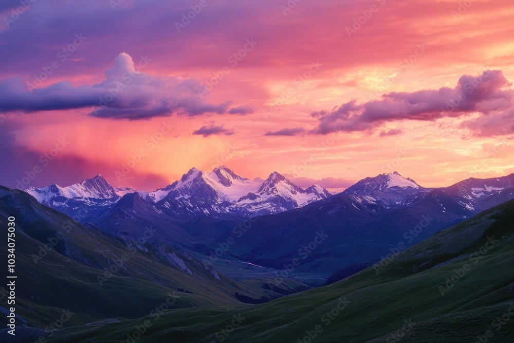 Mountain Range at Sunset Mountain Range at Sunset