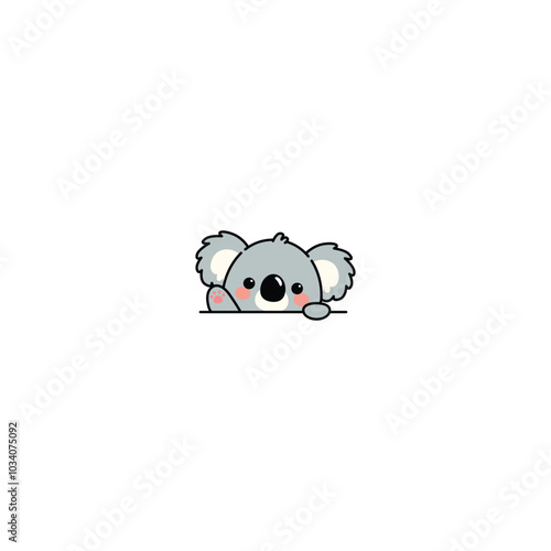 Cute koala waving paw cartoon, vector illustration