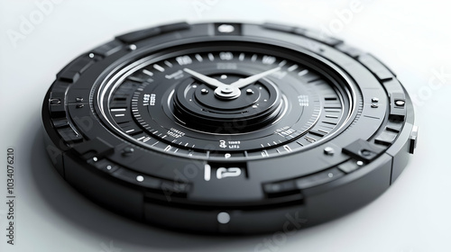 3D Floating Debate Timer Concept with Orbiting Rebuttal Points - Close Up View on White Background, Camera Rotates to Reveal Diverse Topics - SEO Optimized Icon Design