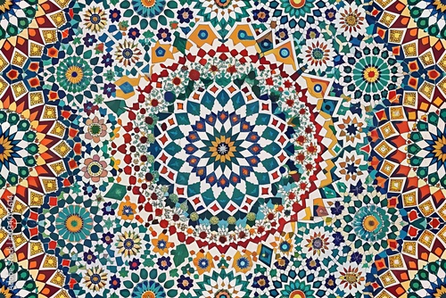 Flat Outline Moroccan Seamless Pattern Vector for Panoramic Photography and Design Projects