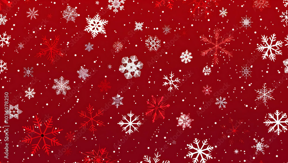 Red background with snowflakes, a Christmas-themed vector illustration, seamless pattern, flat design, red gradient, high resolution, Red background with snowflakes, a Christmas-themed vector illustration, seamless pattern, flat design, red gradient, high resolution,