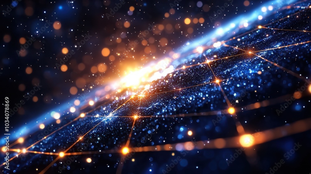 Fototapeta premium Stunning Digital Universe Background with Bright Stars