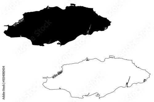 Nassau City (Commonwealth of The Bahamas, New Providence island) map vector illustration, scribble sketch City of Nassau map