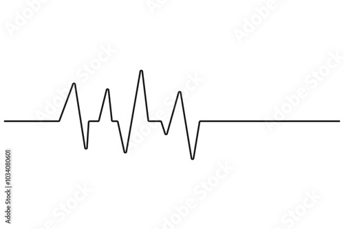 Heartbeat line on white background. Pulse Rate. Vector illustration