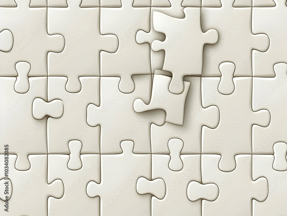 Flat White Puzzle Piece Tiles Pattern - Seamless Vector Design Representing Mental Health Awareness and Unity for Janeiro Branco Flat White Puzzle Piece Tiles Pattern - Seamless Vector Design Representing Mental Health Awareness and Unity for Janeiro Branco