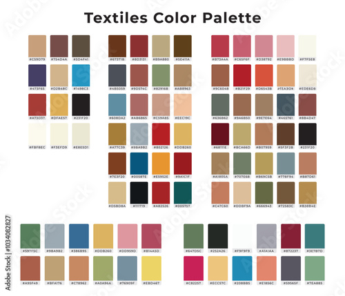 New Textile fashion color palette set.