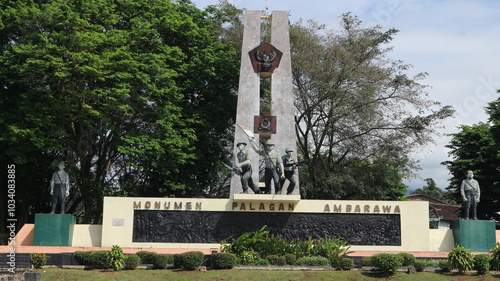 Semarang, 8 Okt - Photo of Palagan Ambarawa Monument on a sunny morning. The Palagan Ambarawa Monument is one of the tourist destinations in the city of Ambarawa. photo