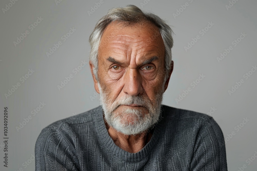 A Thoughtful Elderly Man Gazes with Wisdom and Experience, Capturing Life's Many Challenges A Thoughtful Elderly Man Gazes with Wisdom and Experience, Capturing Life's Many Challenges