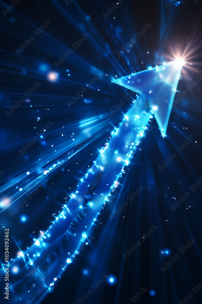 Fototapeta premium abstract blue arrowhead light