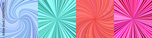 Abstract geometric ray burst background set