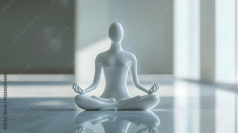 3D Soft Focus White Meditation Figure � Medium Shot of Person in White Pose with Soft Edges, Capturing Stillness and Mindfulness for Janeiro Branco 3D Soft Focus White Meditation Figure � Medium Shot of Person in White Pose with Soft Edges, Capturing Stillness and Mindfulness for Janeiro Branco
