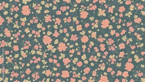 seamless pattern with flower, strendy floral seamless pattern vintage 70s style hippie flower background design colorful pastel color groovy artwork y2k nature backdrop with daisy flowers