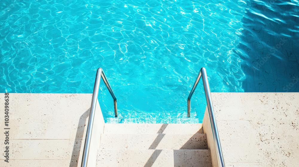 Obraz premium Minimalist Pool Overlooking Ocean