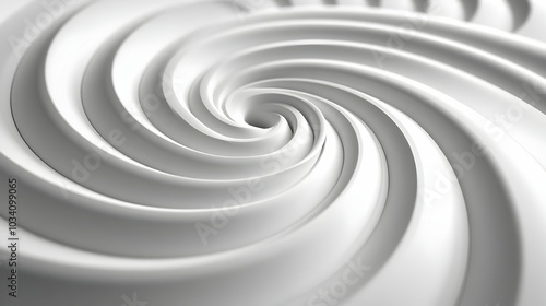 3D Growth Spiral Outline Tiles Design - Seamless Pattern of White Spirals Symbolizing Personal Development | Janeiro Branco Theme | Camera Zooms Out to Reveal Progress | Isolated Icon on White Backgro