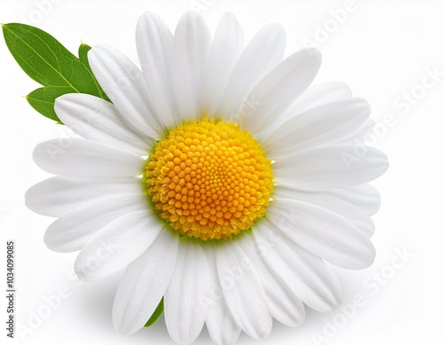 Single daisy on white