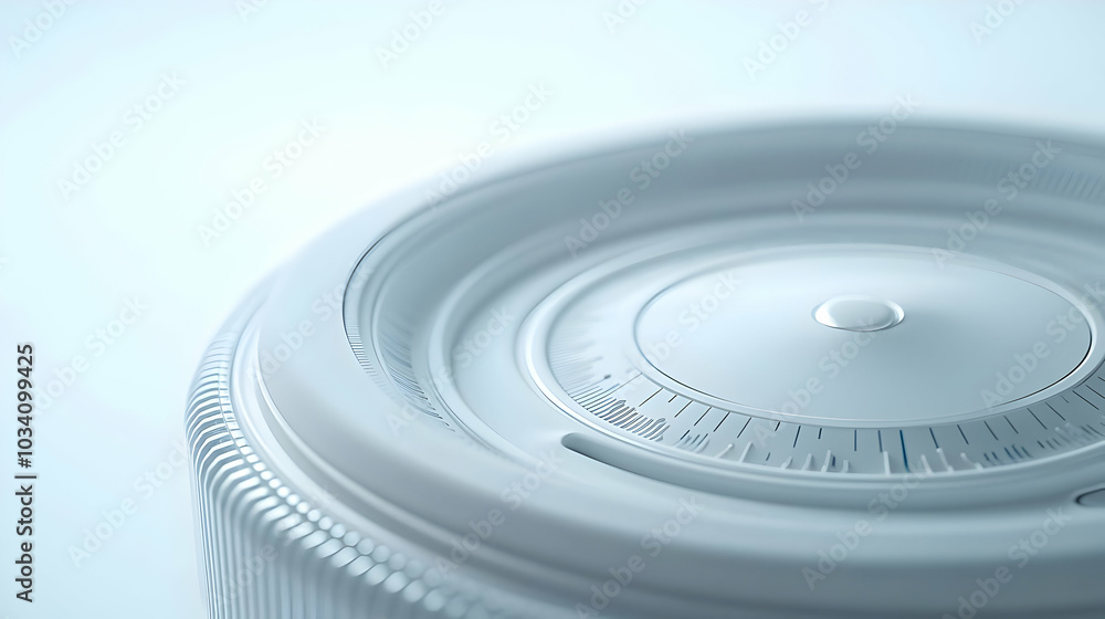 3D Emotional Regulation Thermostat Concept: Macro View of a Futuristic White Mood Control Dial for Emotional Balance Tips - Isolated on White Background 3D Emotional Regulation Thermostat Concept: Macro View of a Futuristic White Mood Control Dial for Emotional Balance Tips - Isolated on White Background