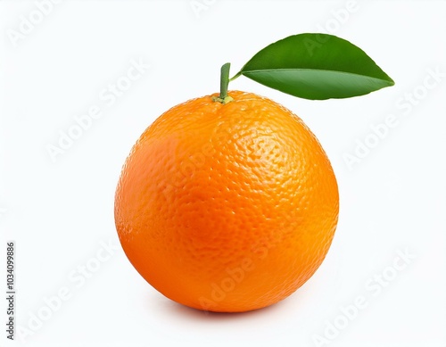 Fresh orange with leaf