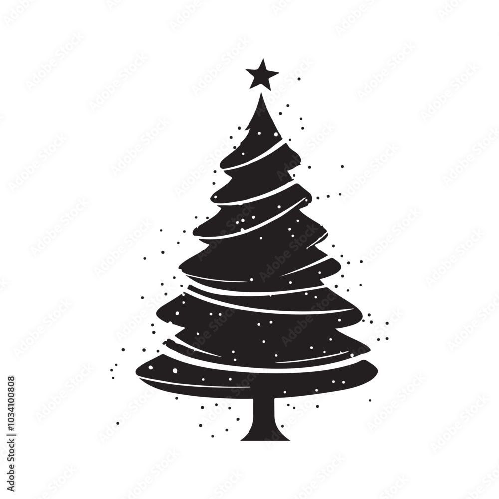 vector of black silhouette of Tinsel Tree vector of black silhouette of Tinsel Tree