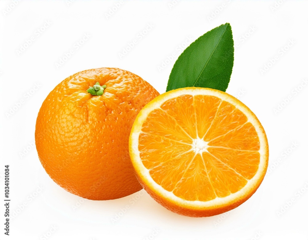 Fresh orange with a slice Fresh orange with a slice
