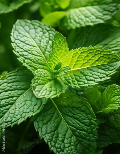 Close-up of fresh mint leaves