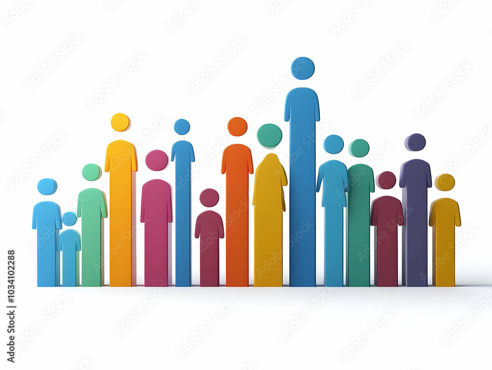 3D Bar Graph Visualization of Increasing Voter Turnout: Flat Ascending Design with People Representation - Simple Vector Illustration for Business Insights 3D Bar Graph Visualization of Increasing Voter Turnout: Flat Ascending Design with People Representation - Simple Vector Illustration for Business Insights
