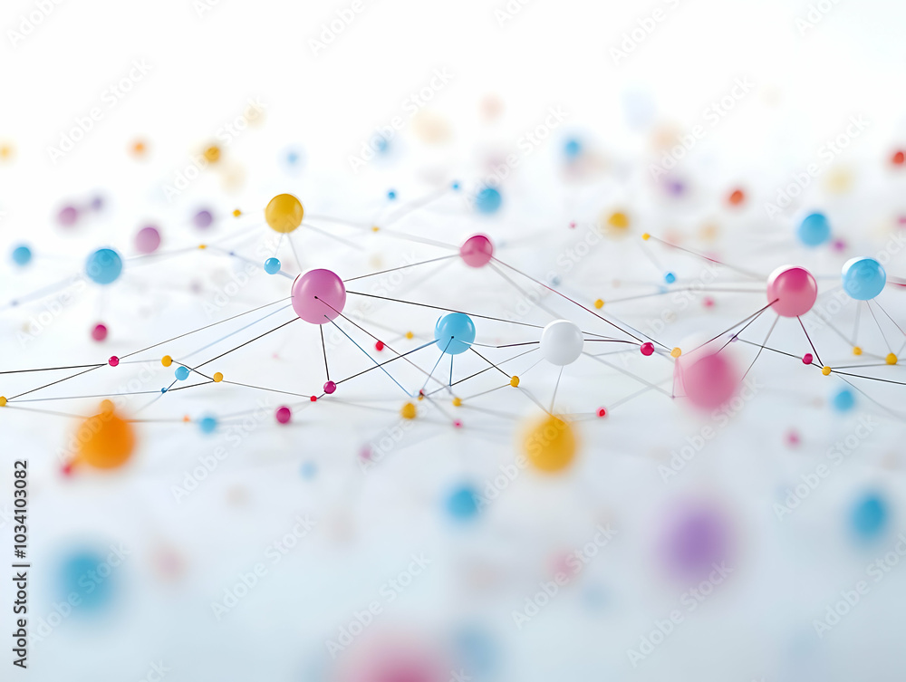 Flat Emotional Intelligence Network Concept: Macro Shot of White Structure with Emotion Nodes, Revealing Connections for EQ Development, Isolated on White Background - Smart Business Illustration