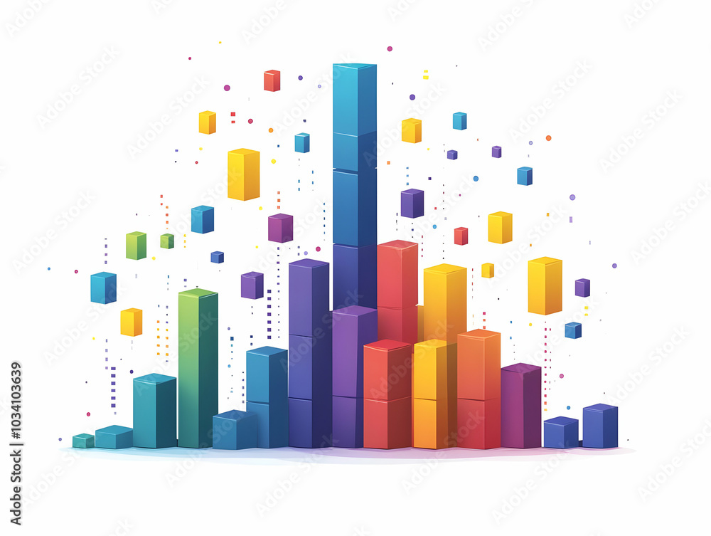 Flat Poll Graph Building Blocks Concept - Minimalist Vector Illustration of Rising and Falling Poll Results, Emphasizing Trends with Blocks, Isolated on White Background for Smart Business Analysis Flat Poll Graph Building Blocks Concept - Minimalist Vector Illustration of Rising and Falling Poll Results, Emphasizing Trends with Blocks, Isolated on White Background for Smart Business Analysis