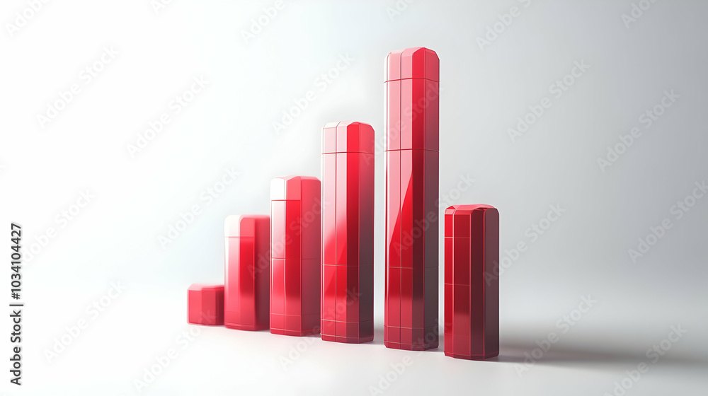 3D Floating Revenue Graph Concept: Upward Growth Icon Against White Background for Financial Success Visualization 3D Floating Revenue Graph Concept: Upward Growth Icon Against White Background for Financial Success Visualization