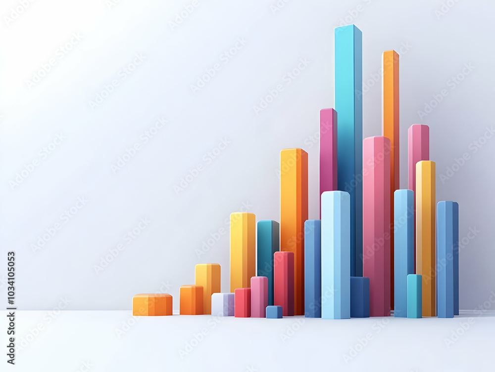 3D Bar Graphs Rise on Clean Light Gray Background: Increasing Voter Turnout Concept with Ample Space for Participation Messaging - Simple Flat Vector Illustration 3D Bar Graphs Rise on Clean Light Gray Background: Increasing Voter Turnout Concept with Ample Space for Participation Messaging - Simple Flat Vector Illustration