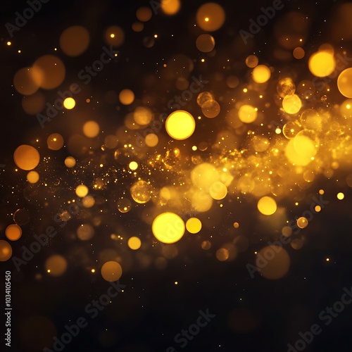 A mesmerizing display of golden bokeh lights creating a dreamy, ethereal atmosphere.