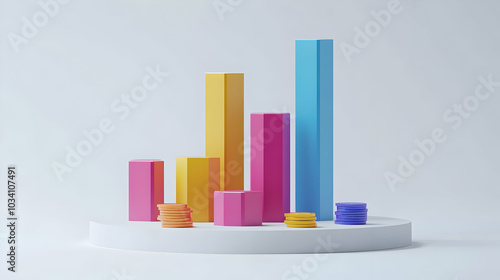 3D Vector Leaderboard for Fundraising Campaigns: Showcase Top Fundraisers and Totals with Panning Animation on White Background for Fundraising Analysis photo