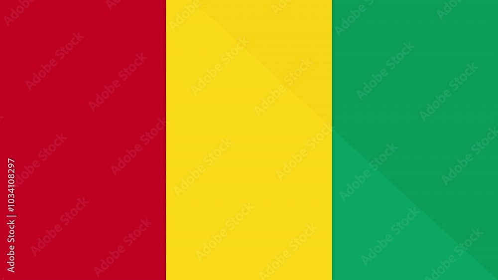 Animation of the appearance and disappearance of a flat flag 2D Guinea Animation of the appearance and disappearance of a flat flag 2D Guinea