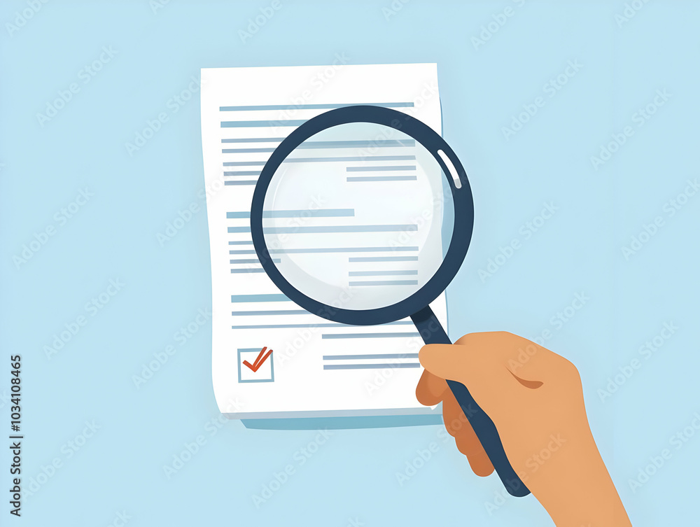 Flat Magnifying Glass Frame Focusing on Ballot Details with Copy Space for Voting Procedures - Simple Vector Illustration Flat Magnifying Glass Frame Focusing on Ballot Details with Copy Space for Voting Procedures - Simple Vector Illustration