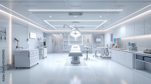 Modern surgical surgery operating room sterile equipment environment for treatment therapy improvement outcome patient care doctors physician nurse teamwork medical team advanced technology examine photo